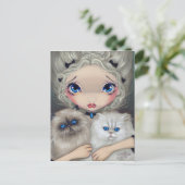 "Two fluffy Kittens" van Jasmine Becket-Griffith Briefkaart (Staand voorkant)