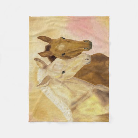 Two Foals fleece Deken (Voorkant)
