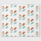 Two Footsteps Fatrhers Day Wrapping Paper Cadeaupapier (Vlak)