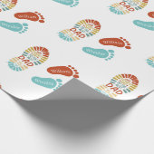 Two Footsteps Fatrhers Day Wrapping Paper Cadeaupapier (Hoek)