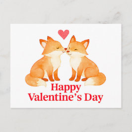 Two Foxes with Heart – Valentine’s Day Illustratio Briefkaart