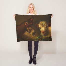 Two Friends (Donkey and Lamb) (Farm Animals) Fleece Deken