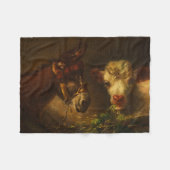Two Friends (Donkey and Lamb) (Farm Animals) Fleece Deken (Voorkant (Horizontaal))