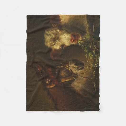 Two Friends (Donkey and Lamb) (Farm Animals) Fleece Deken (Voorkant)