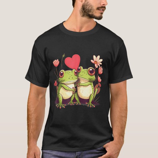 Two Frogs Valentines Day Love On Couple Frog  T-shirt (Voorkant)