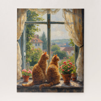 Two ginger staring out of a window   legpuzzel