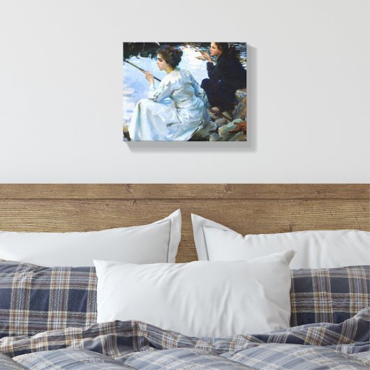 Two Girls Vist, 1912 door John Singer Sargent Canvas Afdruk (Insitu (Slaapkamer))