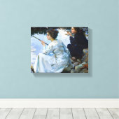 Two Girls Vist, 1912 door John Singer Sargent Canvas Afdruk (Insitu (Houten vloer))