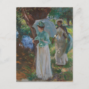 Two Girls with Parasols Briefkaart