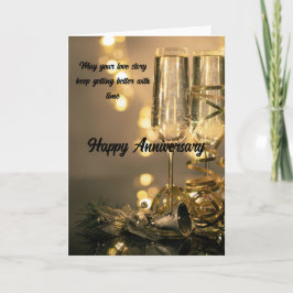 Two Glasses, One Love – Lovely Anniversary Card Kaart