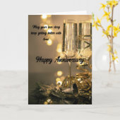 Two Glasses, One Love – Lovely Anniversary Card Kaart (Gele Bloem)