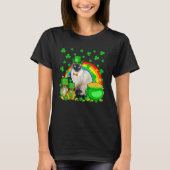 Two Gnomes And Siamese Wearing Patrick's Day Hat S T-shirt (Voorkant)