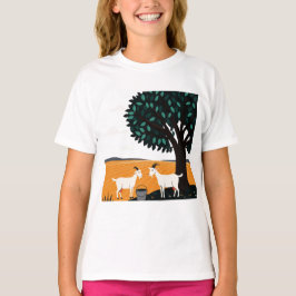  Two goats under a tree T-shirt