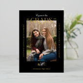 Two Graduates Joint Double Graduation Announcement Folie Uitnodiging (Staand Voorkant)