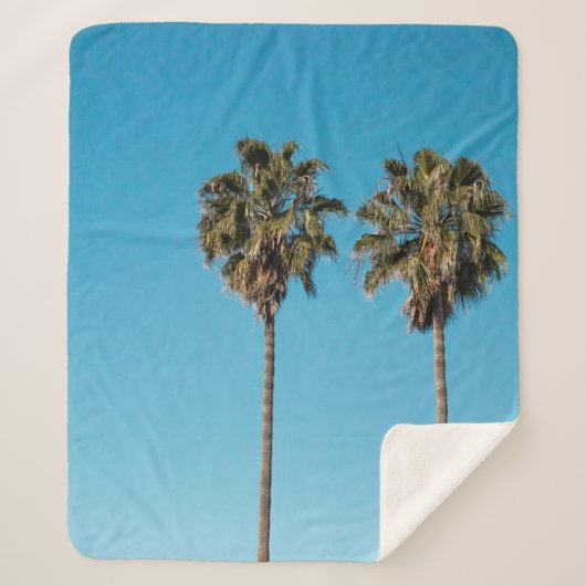 Two green coconut trees sherpa deken (Voorkant)