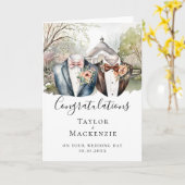 Two Grooms Garden Congratulations on Wedding Day Kaart (Gele Bloem)