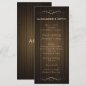 Two Grooms-Gay Bruiloft Landenprogramma Programmakaart (Voorkant / Achterkant)