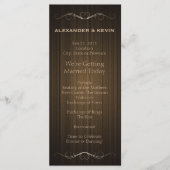 Two Grooms-Gay Bruiloft Landenprogramma Programmakaart (Voorkant)