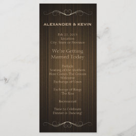 Two Grooms-Gay Bruiloft Landenprogramma Programmakaart