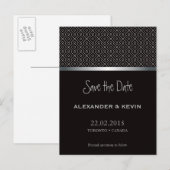 Two Grooms-Gay zwart patroon bruiloft | BRIEFKAART (Voorkant / Achterkant)