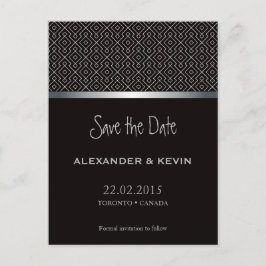 Two Grooms-Gay zwart patroon bruiloft | BRIEFKAART