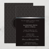 Two Grooms-Gay zwart patroon ı Uitnodiging (Voorkant / Achterkant)