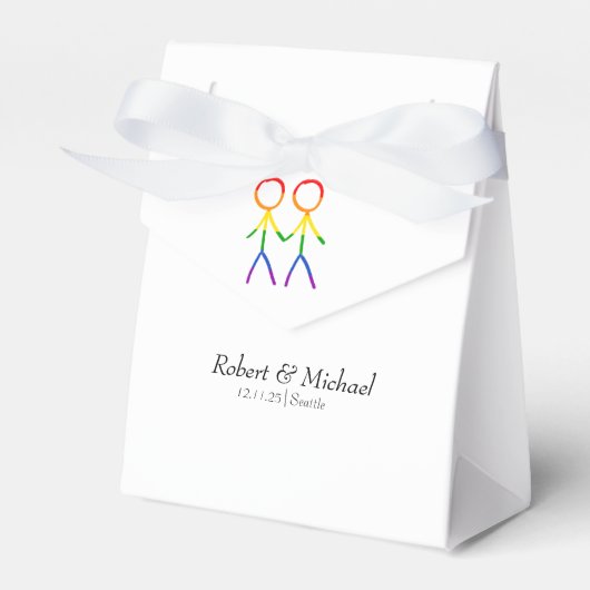 Two Grooms Rainbow Love Bedankdoosjes (Voorkant Zijde)