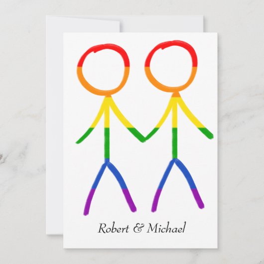 Two Grooms Rainbow Love Save The Date (Voorkant)