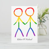 Two Grooms Rainbow Love Save The Date (Staand voorkant)