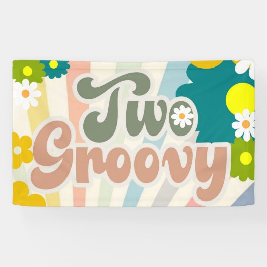 TWO GROOVY, 2E VERJAARDAG, ZONNESCHIJN, REGENBOOG SPANDOEK (Horizontaal)