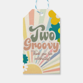 TWO GROOVY, 2E VERJAARDAG, ZONNESCHIJN, REGENBOOGP CADEAULABEL