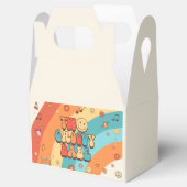 Two Groovy Babe Retro Rainbow 2nd Birthday Party Bedankdoosjes (Geopend)