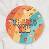 Two Groovy Babe Retro Rainbow 2nd Birthday Party Bedankjes Labels (Voorkant)