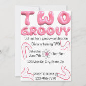 Two Groovy Birthday Invitation Kaart (Voorkant)