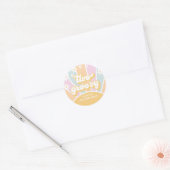 Two Groovy pastel Retro Sunshine daisy boho Ronde Sticker (Envelop)