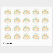 TWO Groovy Retro Boy 2de verjaardag Ronde Sticker (Vel)