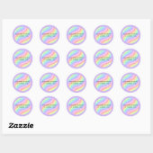 Two Groovy Retro Pastel Rainbow 2nd Birthday Ronde Sticker (Vel)