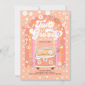 TWO Groovy Van Daisy Hippie 70s 2e verjaardag Kaart (Voorkant)