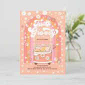 TWO Groovy Van Daisy Hippie 70s 2e verjaardag Kaart (Staand voorkant)