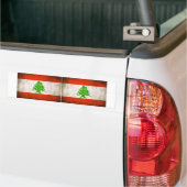 TWO Grungy Libanon vlag Bumpersticker (Op Truck)