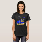 Two Hanukkah Whippets On Pickup Truck With Menorah T-shirt (Voorkant volledig)