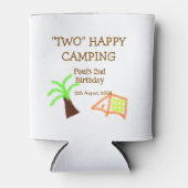 Two happy camping 2nd birthday tree camp kids blikjeskoeler (Voorkant)