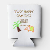 Two happy camping 2nd birthday tree camp kids blikjeskoeler (Achterkant)