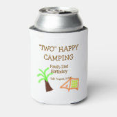 Two happy camping 2nd birthday tree camp kids blikjeskoeler (Blikje Achterkant)