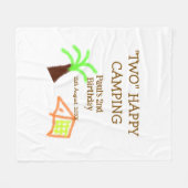 Two happy camping 2nd birthday tree camp kids fleece deken (Voorkant (Horizontaal))
