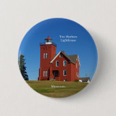 Two Harbors Lighthouse knop Ronde Button 5,7 Cm (Voorkant)
