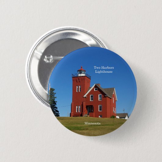 Two Harbors Lighthouse knop Ronde Button 5,7 Cm (Voorkant /achterkant)