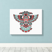 Two Headed Haida Spirit Bird op Wit Canvas Afdruk (Insitu (Houten vloer))