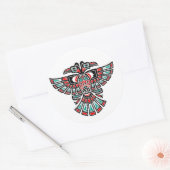 Two Headed Haida Spirit Bird op Wit Ronde Sticker (Envelop)