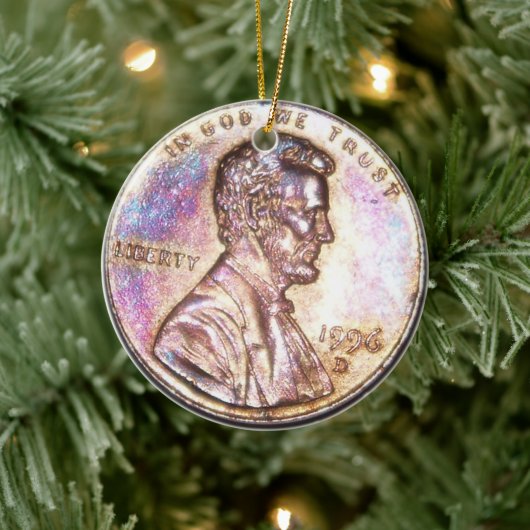 Two Headed Penny Keramisch Ornament (Boom)